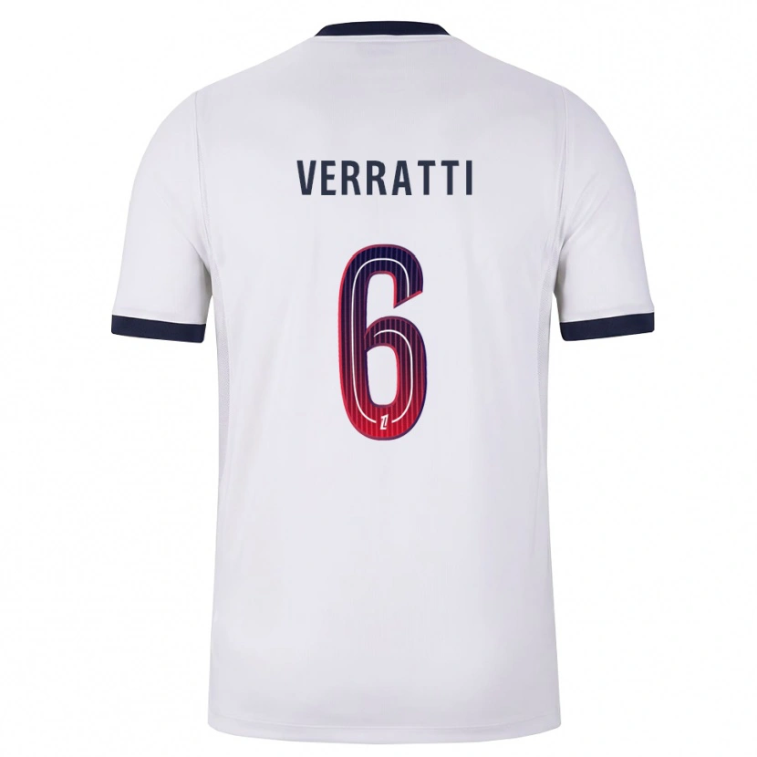 Danxen Kinder Marco Verratti #6 Weiß Schwarz Rot Auswärtstrikot Trikot 2026/27 T-Shirt Schweiz