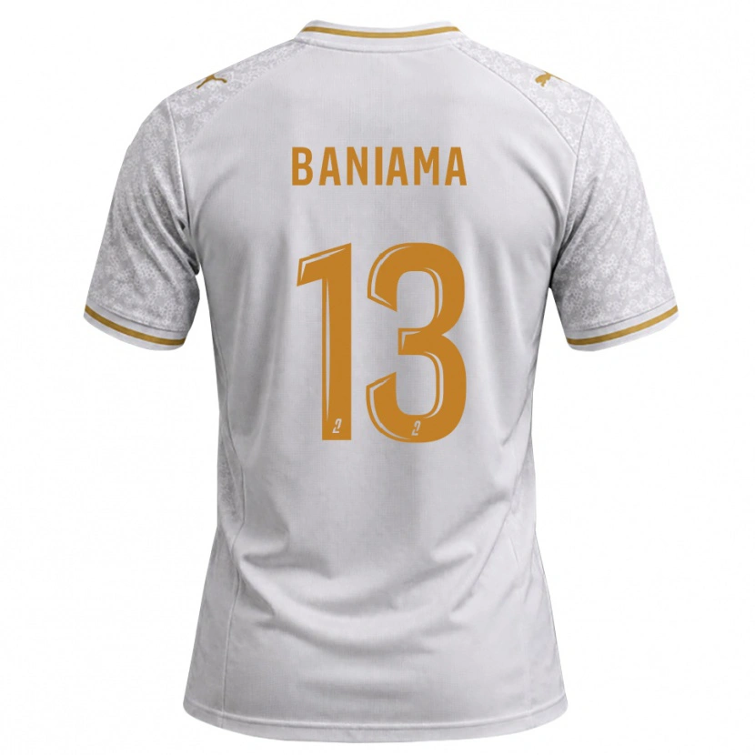 Danxen Kinder Messie Baniama #13 Weiß Grau Goldrute Auswärtstrikot Trikot 2026/27 T-Shirt Schweiz
