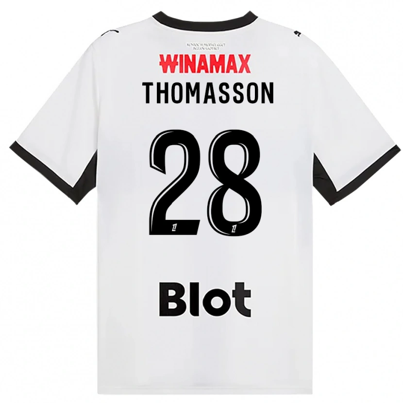 Danxen Kinder Adrien Thomasson #28 Schwarz Weiß Rot Auswärtstrikot Trikot 2026/27 T-Shirt Schweiz