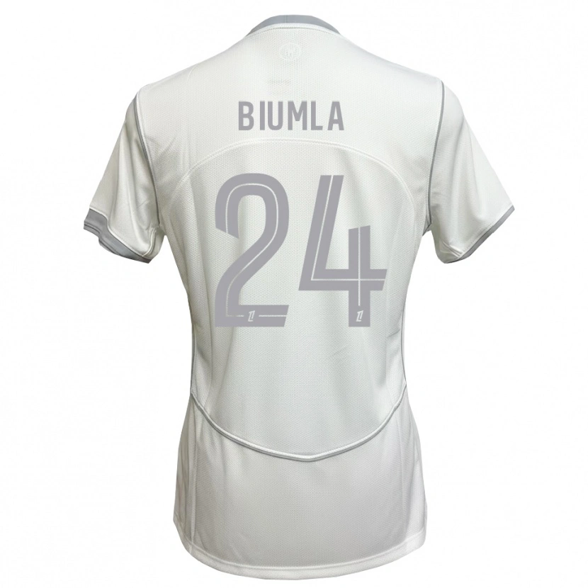 Danxen Kinder Emmanuel Biumla #24 Weiß Grau Auswärtstrikot Trikot 2026/27 T-Shirt Schweiz
