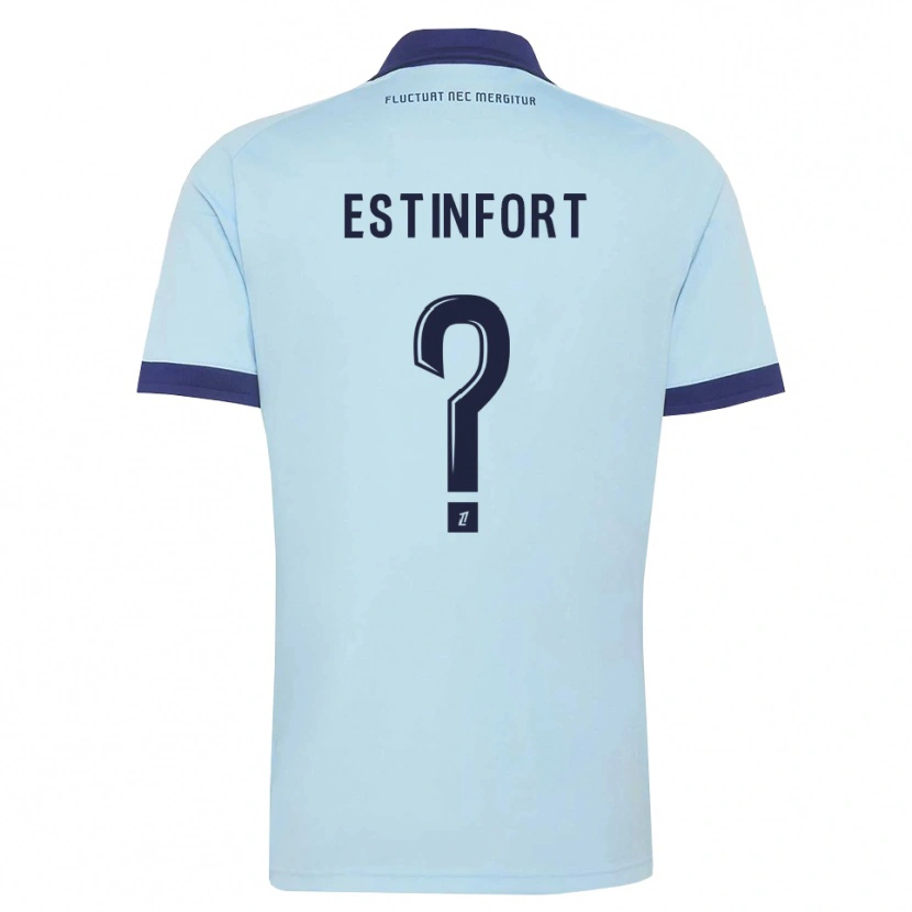 Danxen Kinder Adam Estinfort #0 Kornblumenblau Schwarz Auswärtstrikot Trikot 2026/27 T-Shirt Schweiz