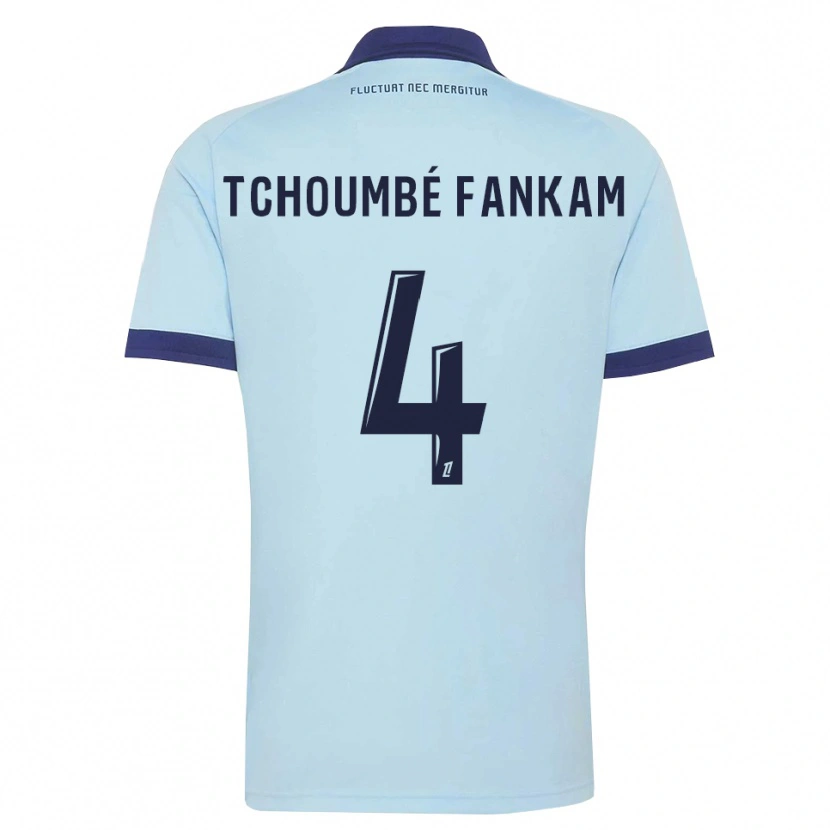 Danxen Kinder Erwan Tchoumbé Fankam #4 Kornblumenblau Schwarz Auswärtstrikot Trikot 2026/27 T-Shirt Schweiz