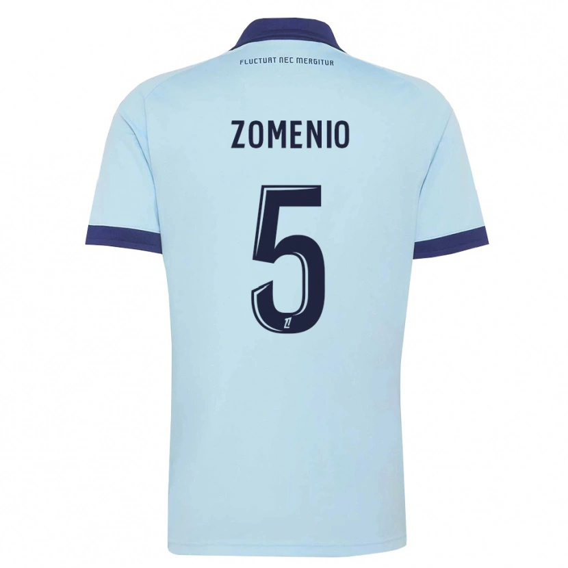 Danxen Kinder Paco Zomenio #5 Kornblumenblau Schwarz Auswärtstrikot Trikot 2026/27 T-Shirt Schweiz