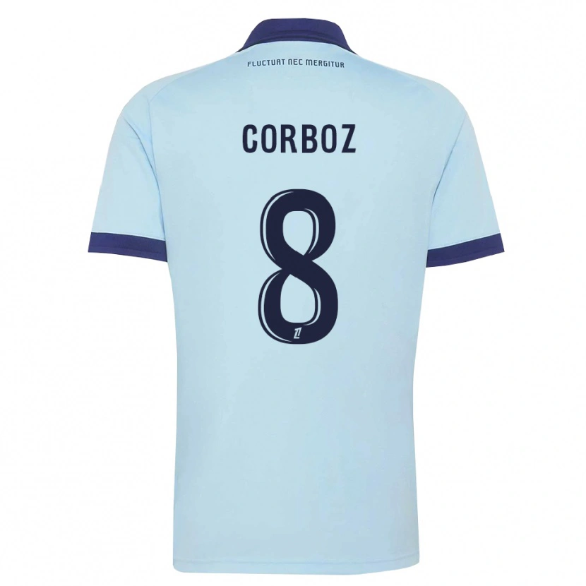 Danxen Kinder Daphné Corboz #8 Kornblumenblau Schwarz Auswärtstrikot Trikot 2026/27 T-Shirt Schweiz