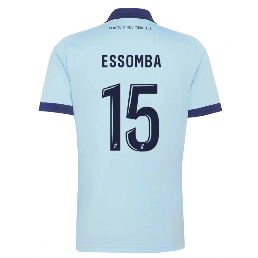 Danxen Kinder Aaron Essomba #15 Kornblumenblau Schwarz Auswärtstrikot Trikot 2026/27 T-Shirt Schweiz