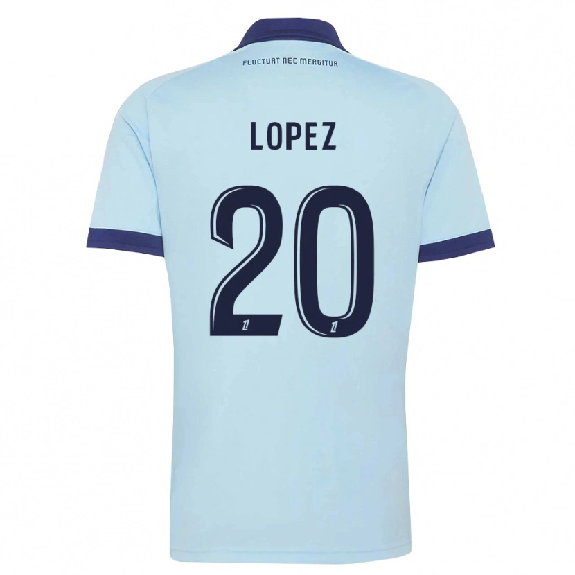 Danxen Kinder Julien Lopez #20 Kornblumenblau Schwarz Auswärtstrikot Trikot 2026/27 T-Shirt Schweiz