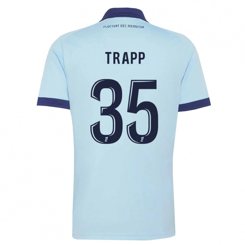 Danxen Kinder Kevin Trapp #35 Kornblumenblau Schwarz Auswärtstrikot Trikot 2026/27 T-Shirt Schweiz