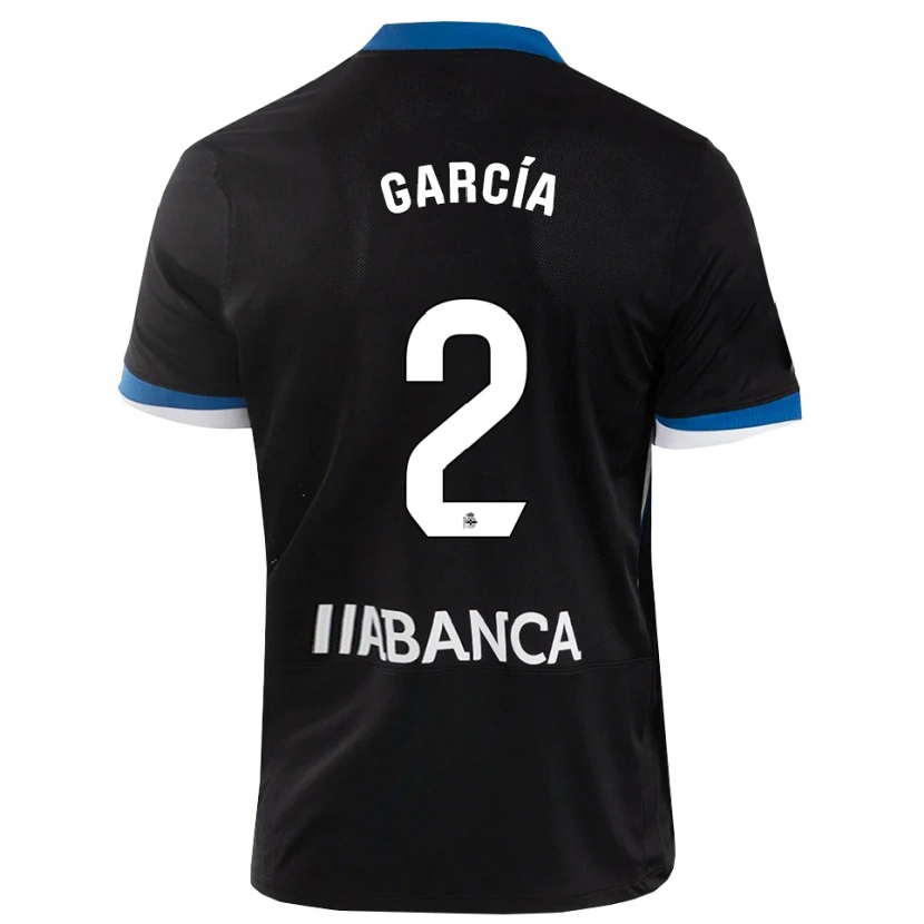Danxen Kinder Pablo García #2 Schwarz Blau Weiß Auswärtstrikot Trikot 2026/27 T-Shirt Schweiz