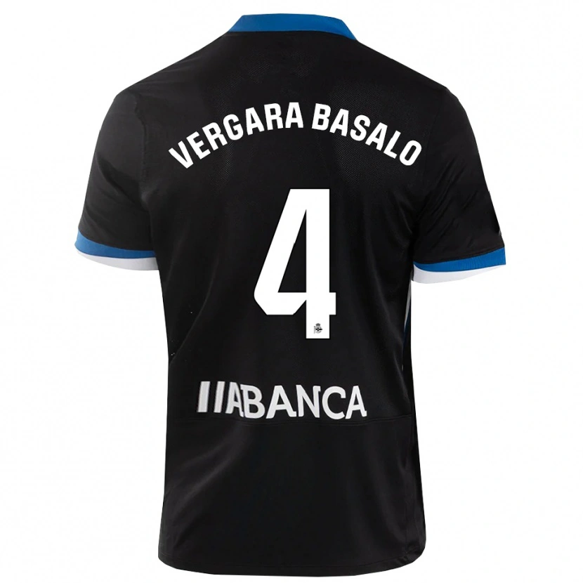 Danxen Kinder David Vergara #4 Schwarz Blau Weiß Auswärtstrikot Trikot 2026/27 T-Shirt Schweiz