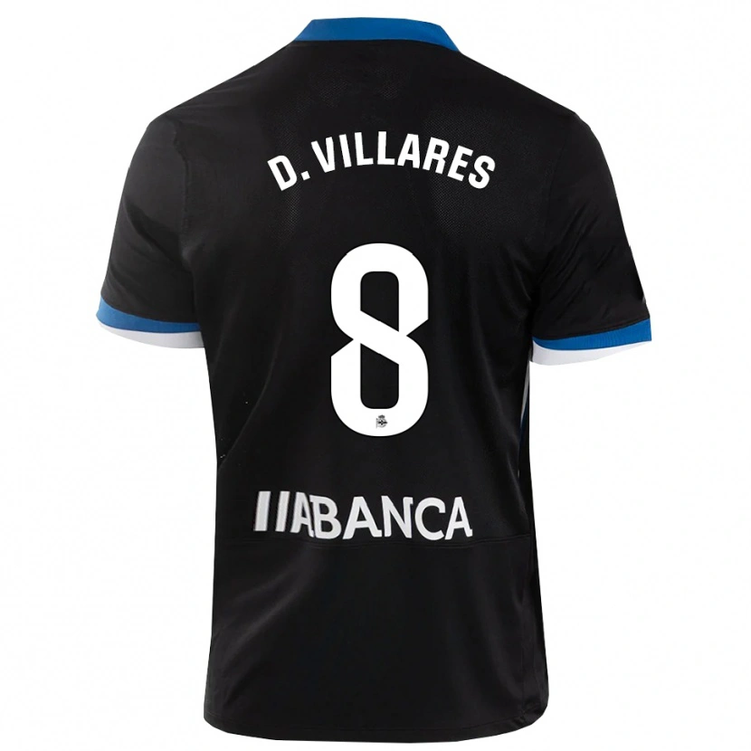 Danxen Kinder Diego Villares #8 Schwarz Blau Weiß Auswärtstrikot Trikot 2026/27 T-Shirt Schweiz