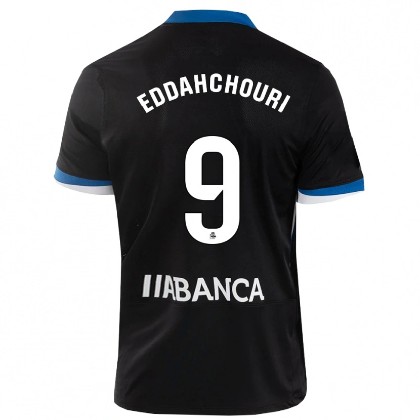 Danxen Kinder Zakaria Eddahchouri #9 Schwarz Blau Weiß Auswärtstrikot Trikot 2026/27 T-Shirt Schweiz