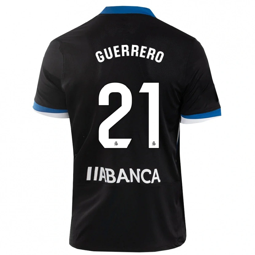 Danxen Kinder Adrián Guerrero #21 Schwarz Blau Weiß Auswärtstrikot Trikot 2026/27 T-Shirt Schweiz