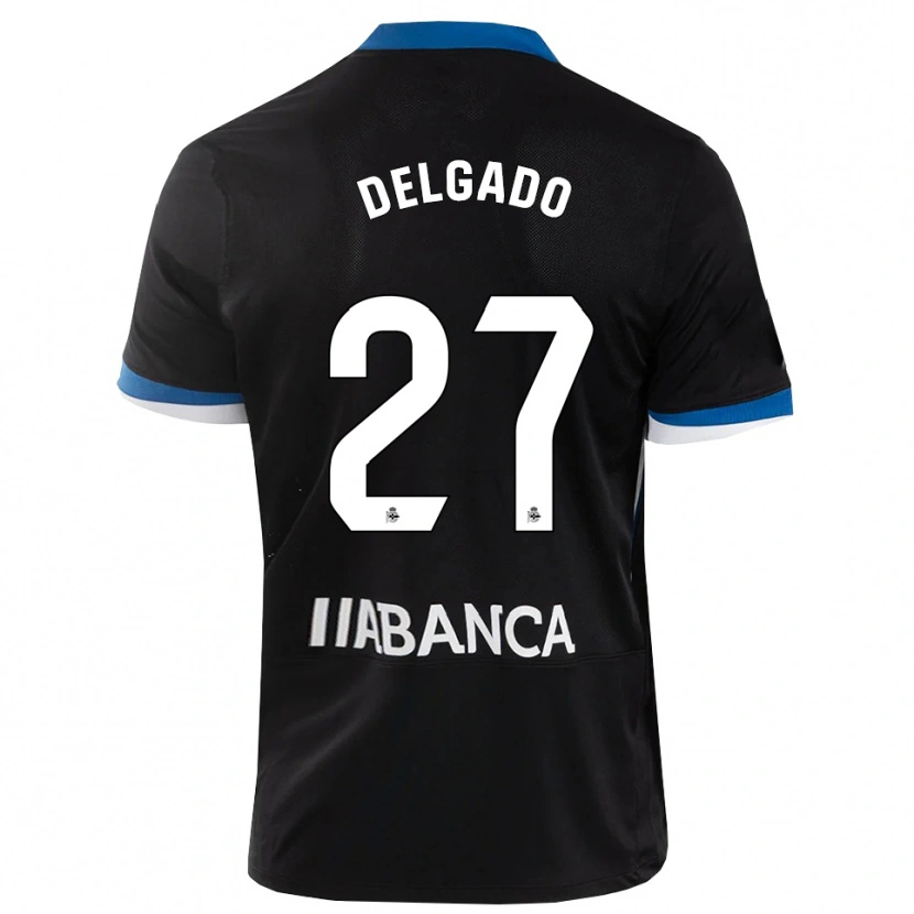 Danxen Kinder Álex Delgado #27 Schwarz Blau Weiß Auswärtstrikot Trikot 2026/27 T-Shirt Schweiz