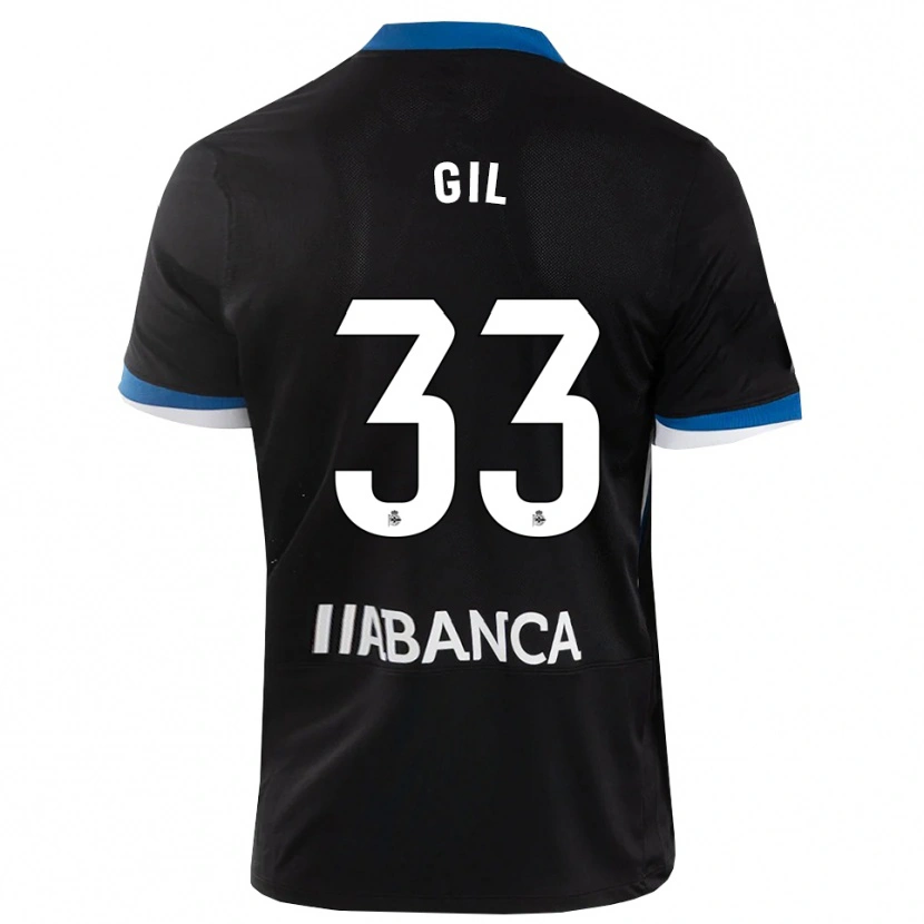Danxen Kinder Iker Gil #33 Schwarz Blau Weiß Auswärtstrikot Trikot 2026/27 T-Shirt Schweiz