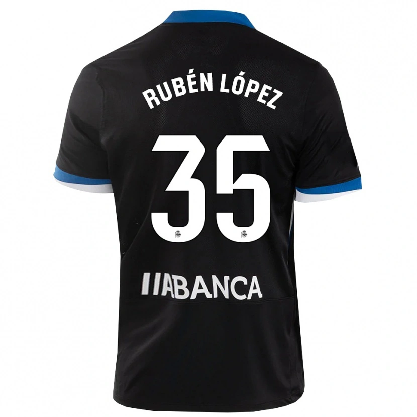 Danxen Kinder Rubén López #35 Schwarz Blau Weiß Auswärtstrikot Trikot 2026/27 T-Shirt Schweiz