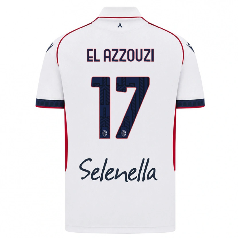 Danxen Kinder Oussama El Azzouzi #17 Weiß Rot Königsblau Auswärtstrikot Trikot 2026/27 T-Shirt Schweiz