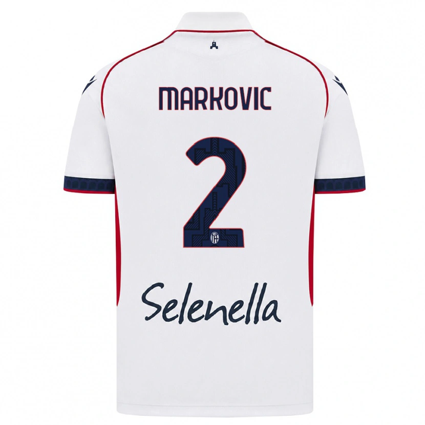 Danxen Kinder Petar Markovic #2 Weiß Rot Königsblau Auswärtstrikot Trikot 2026/27 T-Shirt Schweiz
