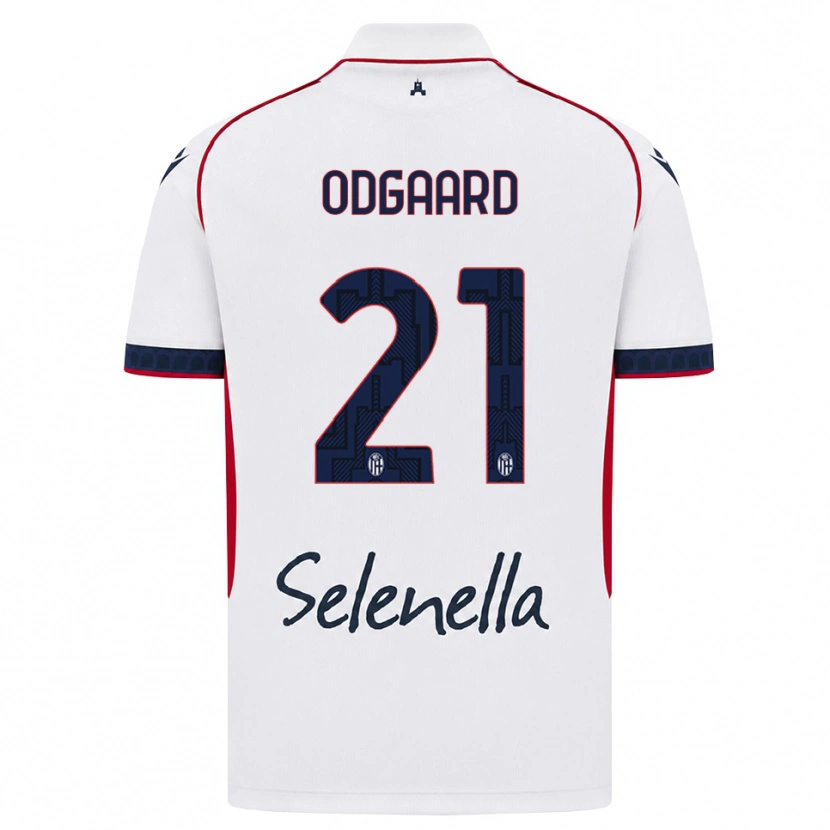 Danxen Kinder Jens Odgaard #21 Weiß Rot Königsblau Auswärtstrikot Trikot 2026/27 T-Shirt Schweiz