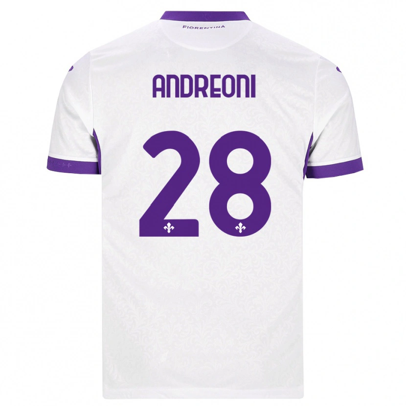Danxen Kinder Caterina Andreoni #28 Weiß Lila Auswärtstrikot Trikot 2026/27 T-Shirt Schweiz