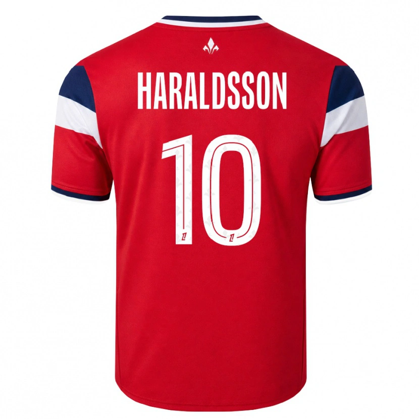 Danxen Herren Hákon Arnar Haraldsson #10 Rot Weiß Königsblau Heimtrikot Trikot 2026/27 T-Shirt Schweiz