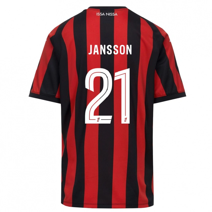 Danxen Herren Isak Jansson #21 Rot Schwarz Weiß Heimtrikot Trikot 2026/27 T-Shirt Schweiz