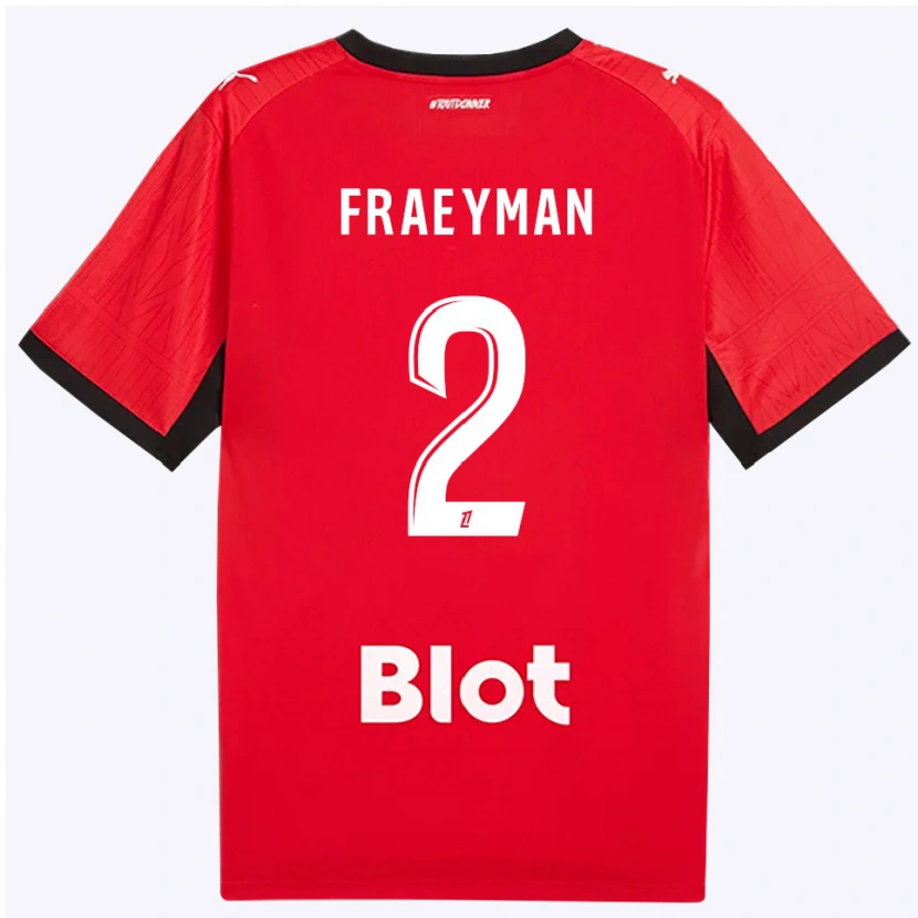 Danxen Herren Dorian Fraeyman #2 Rot Schwarz Weiß Heimtrikot Trikot 2026/27 T-Shirt Schweiz