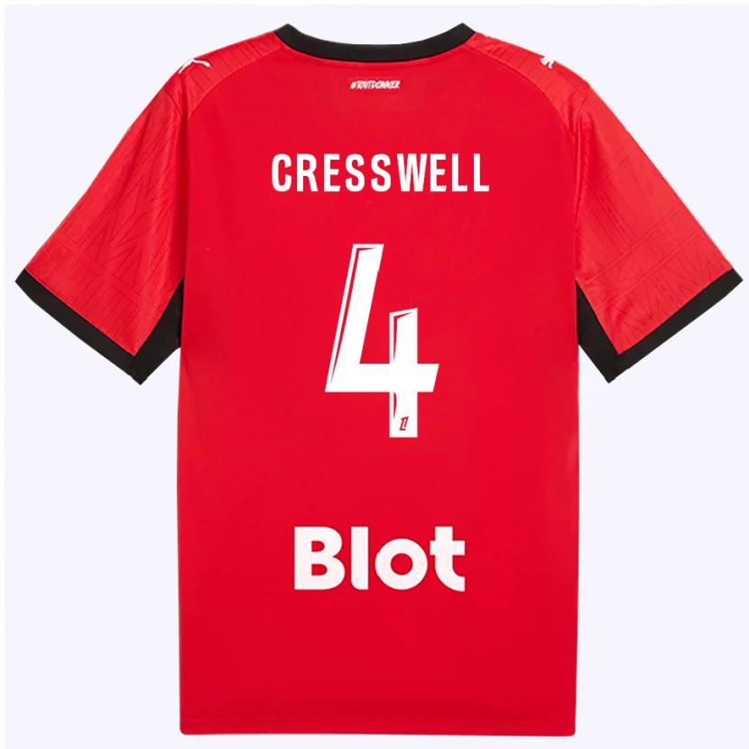 Danxen Herren Charlie Cresswell #4 Rot Schwarz Weiß Heimtrikot Trikot 2026/27 T-Shirt Schweiz