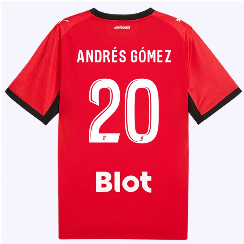 Danxen Herren Carlos Andrés Gómez #20 Rot Schwarz Weiß Heimtrikot Trikot 2026/27 T-Shirt Schweiz