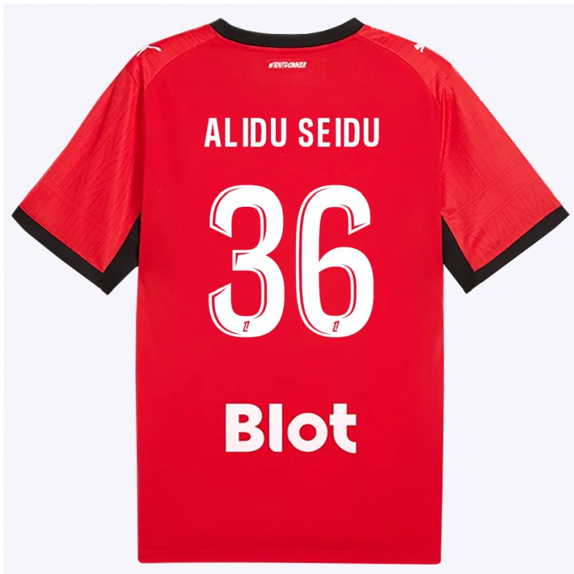 Danxen Herren Alidu Seidu #36 Rot Schwarz Weiß Heimtrikot Trikot 2026/27 T-Shirt Schweiz