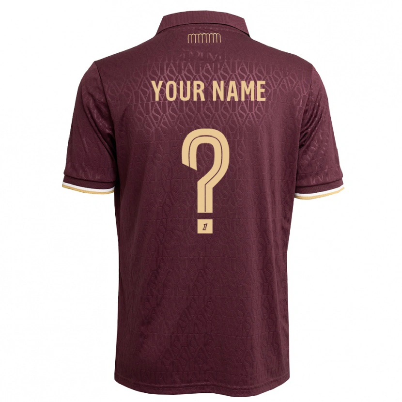 Danxen Herren Ihren Namen #0 Weinrot Sandbraun Auswärtstrikot Trikot 2026/27 T-Shirt Schweiz