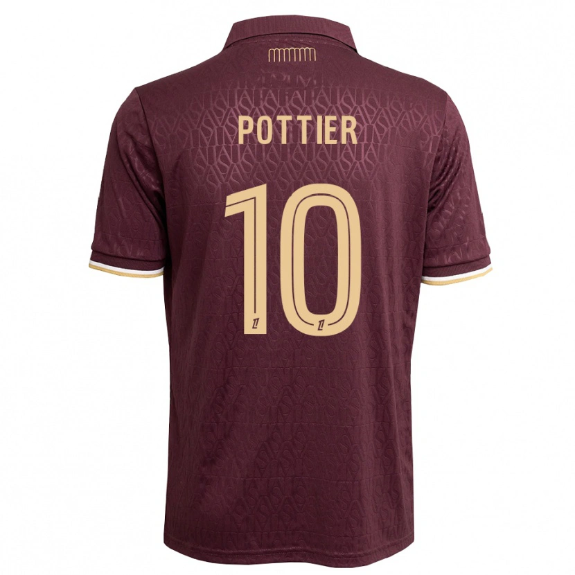 Danxen Herren Morgan Pottier #10 Weinrot Sandbraun Auswärtstrikot Trikot 2026/27 T-Shirt Schweiz