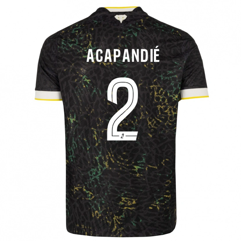 Danxen Herren Mathieu Acapandié #2 Schwarz Weiß Gelb Auswärtstrikot Trikot 2026/27 T-Shirt Schweiz