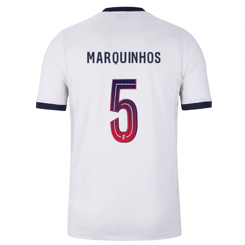 Danxen Herren Marquinhos #5 Weiß Schwarz Rot Auswärtstrikot Trikot 2026/27 T-Shirt Schweiz