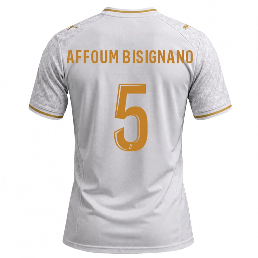 Danxen Herren Layan Affoum Bisignano #5 Weiß Grau Goldrute Auswärtstrikot Trikot 2026/27 T-Shirt Schweiz