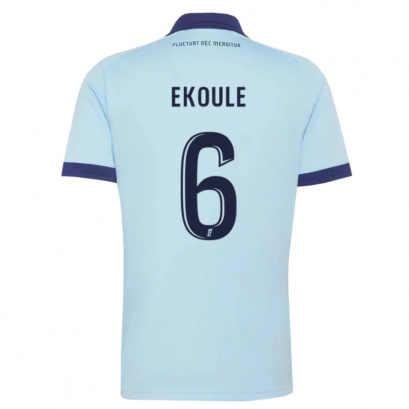 Danxen Herren Lionel Ekoule #6 Kornblumenblau Schwarz Auswärtstrikot Trikot 2026/27 T-Shirt Schweiz