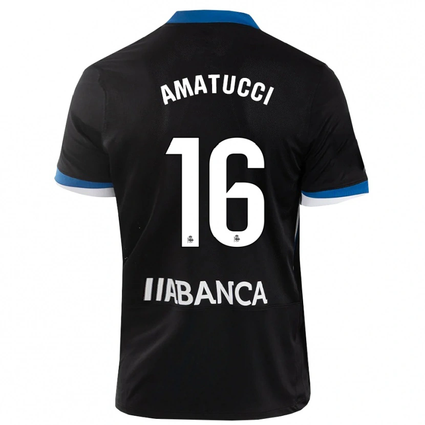 Danxen Herren Lorenzo Amatucci #16 Schwarz Blau Weiß Auswärtstrikot Trikot 2026/27 T-Shirt Schweiz