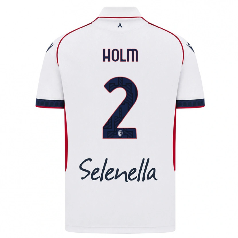 Danxen Herren Emil Holm #2 Weiß Rot Königsblau Auswärtstrikot Trikot 2026/27 T-Shirt Schweiz