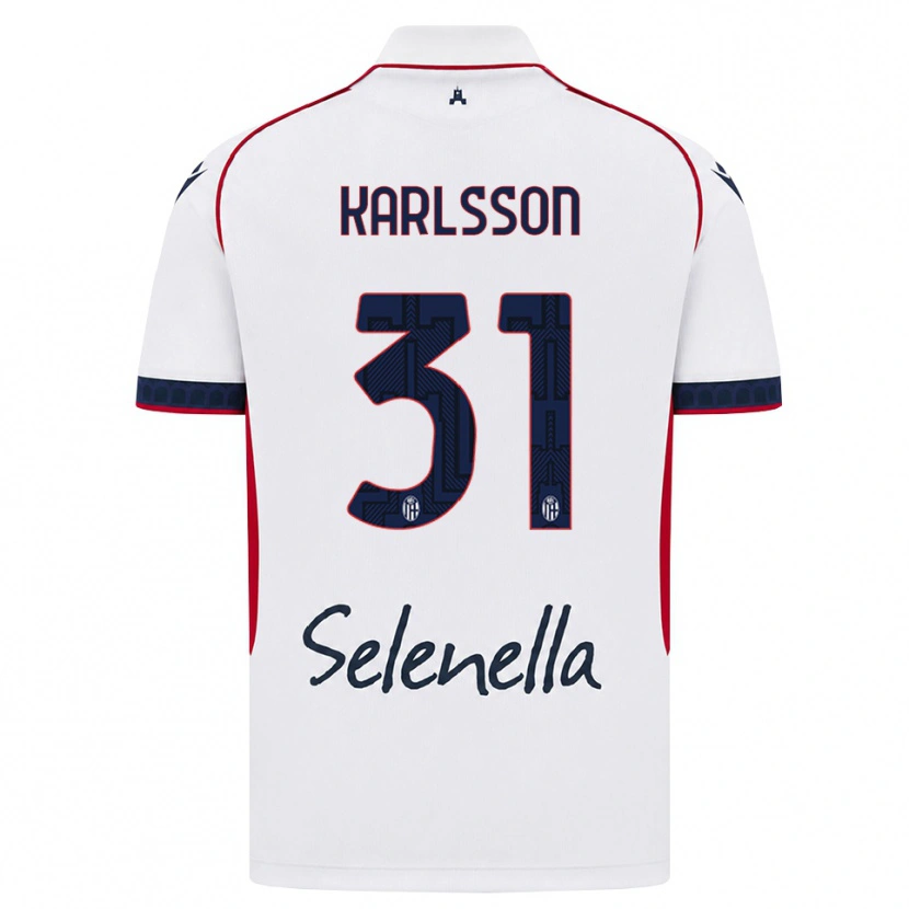 Danxen Herren Kazper Karlsson #31 Weiß Rot Königsblau Auswärtstrikot Trikot 2026/27 T-Shirt Schweiz