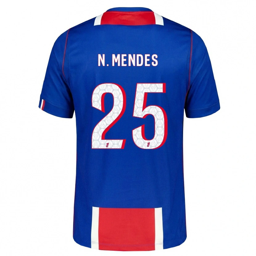 Danxen Damen Nuno Mendes #25 Rot Weiß Blau Heimtrikot Trikot 2026/27 T-Shirt Schweiz