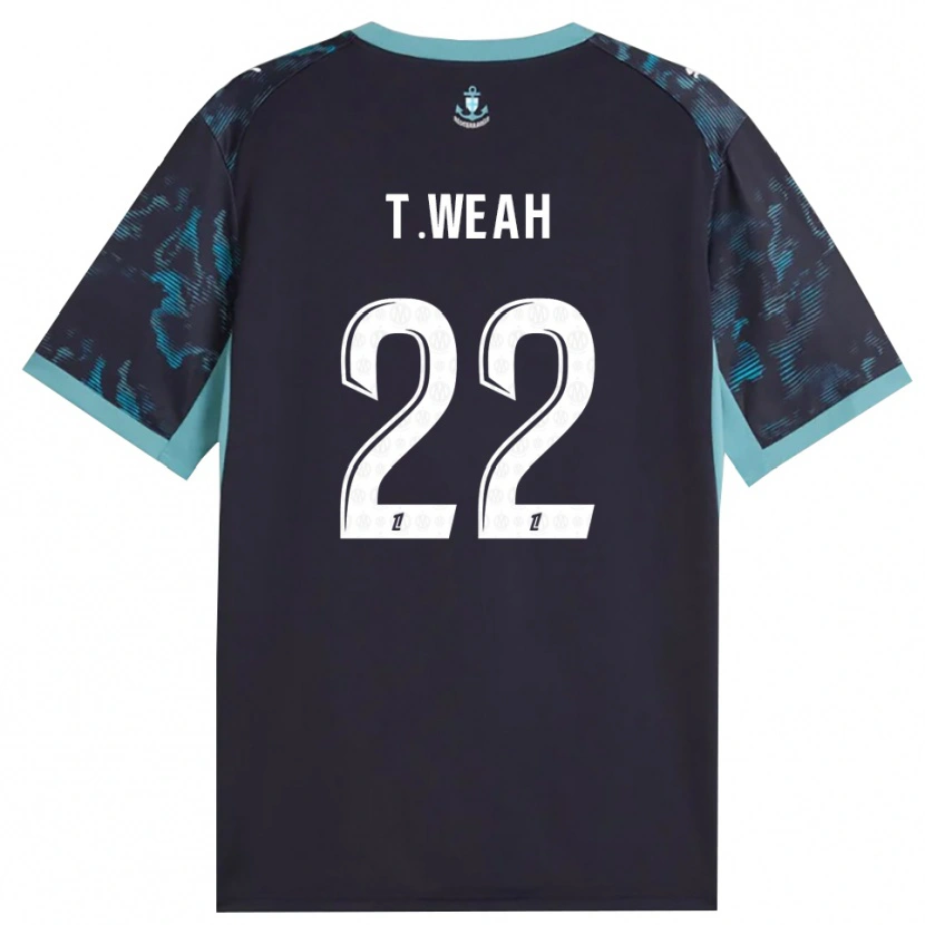 Danxen Damen Timothy Weah #22 Blass Türkis Weiß Schwarz Auswärtstrikot Trikot 2026/27 T-Shirt Schweiz