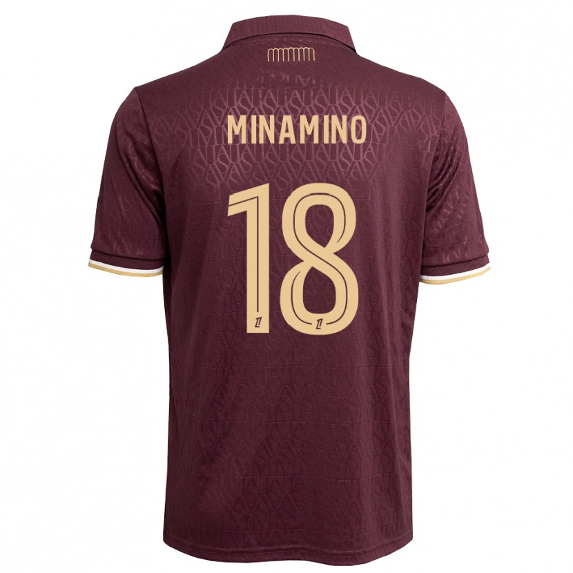 Danxen Damen Takumi Minamino #18 Weinrot Sandbraun Auswärtstrikot Trikot 2026/27 T-Shirt Schweiz