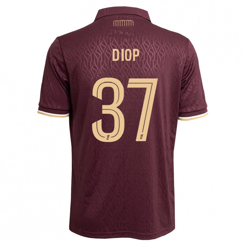 Danxen Damen Edan Diop #37 Weinrot Sandbraun Auswärtstrikot Trikot 2026/27 T-Shirt Schweiz