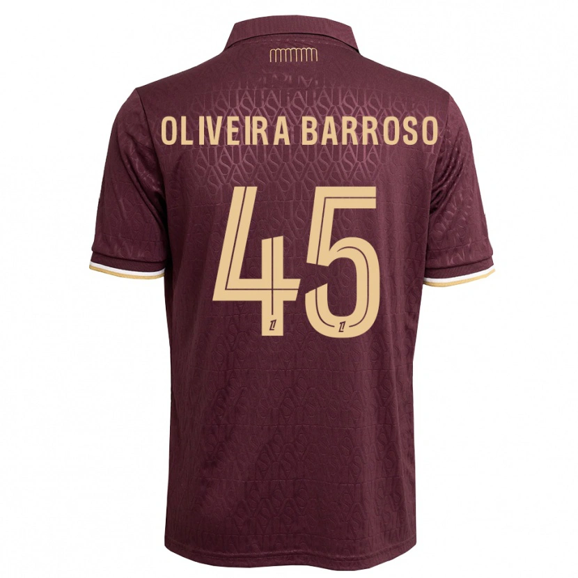 Danxen Damen Mickael Oliveira Barroso #45 Weinrot Sandbraun Auswärtstrikot Trikot 2026/27 T-Shirt Schweiz