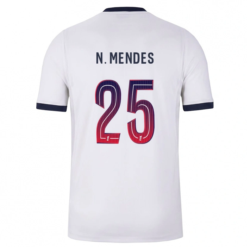 Danxen Damen Nuno Mendes #25 Weiß Schwarz Rot Auswärtstrikot Trikot 2026/27 T-Shirt Schweiz