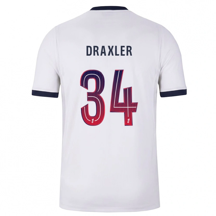 Danxen Damen Julian Draxler #34 Weiß Schwarz Rot Auswärtstrikot Trikot 2026/27 T-Shirt Schweiz