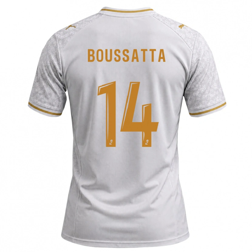 Danxen Damen Naïl Boussatta #14 Weiß Grau Goldrute Auswärtstrikot Trikot 2026/27 T-Shirt Schweiz