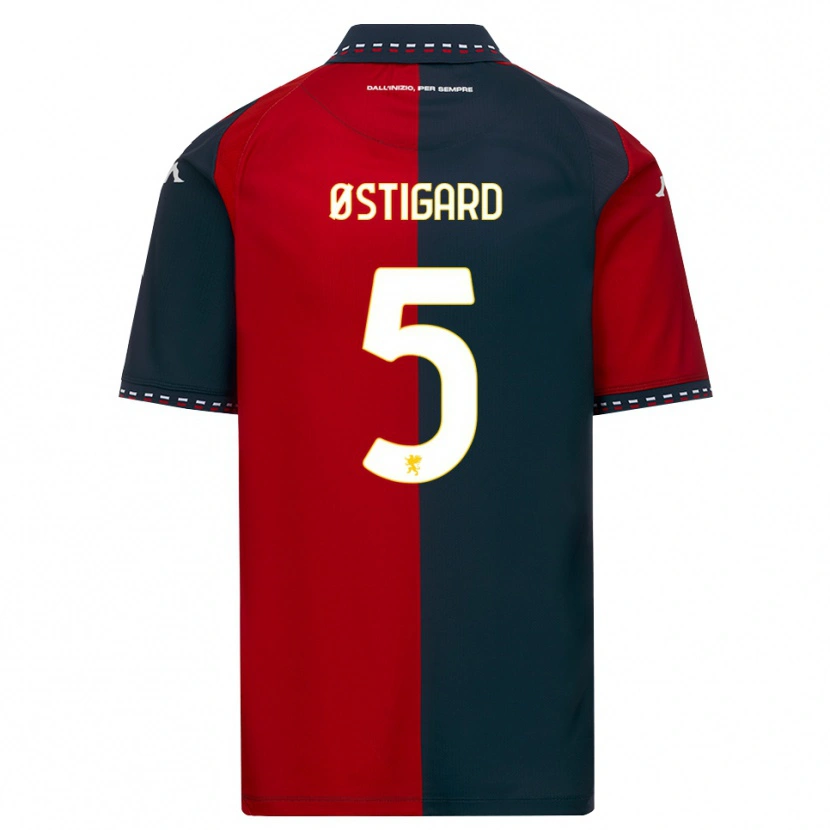 Danxen Kinder Leo Østigård #5 Rot Schwarz Weiß Heimtrikot Trikot 2026/27 T-Shirt Schweiz