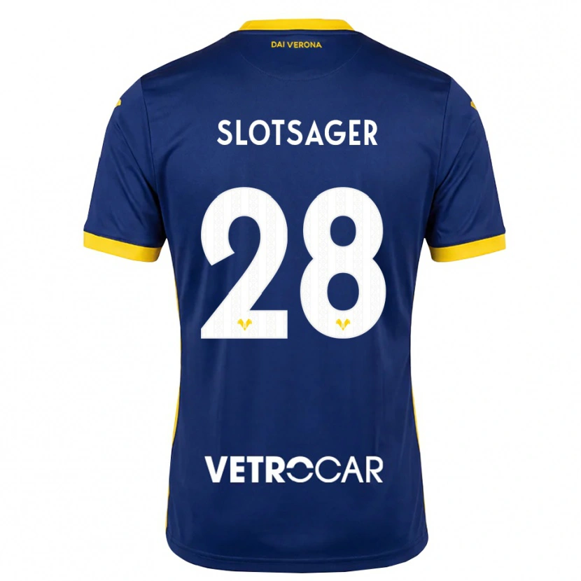 Danxen Kinder Tobias Slotsager #28 Königsblau Gelb Weiß Heimtrikot Trikot 2026/27 T-Shirt Schweiz