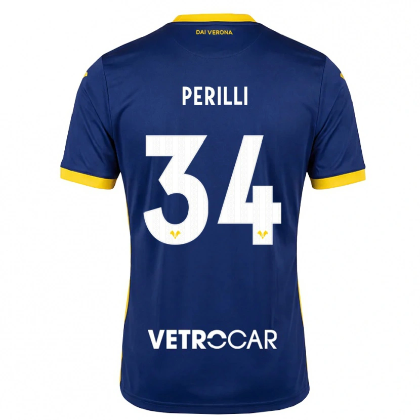 Danxen Kinder Simone Perilli #34 Königsblau Gelb Weiß Heimtrikot Trikot 2026/27 T-Shirt Schweiz