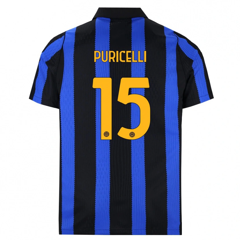 Danxen Kinder Lorenzo Puricelli #15 Schwarz Blau Gelb Heimtrikot Trikot 2026/27 T-Shirt Schweiz